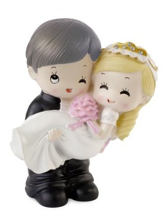 Hochzeitsfigur Polyresin Figur Brautpaar Braut auf Händen