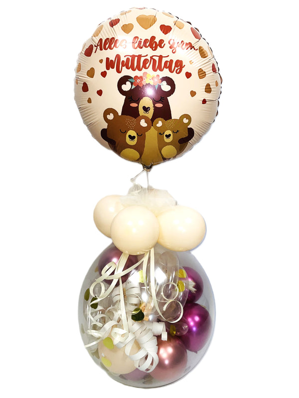 Geschenk Ballon zum Muttertag mit Bärchen Folienballon