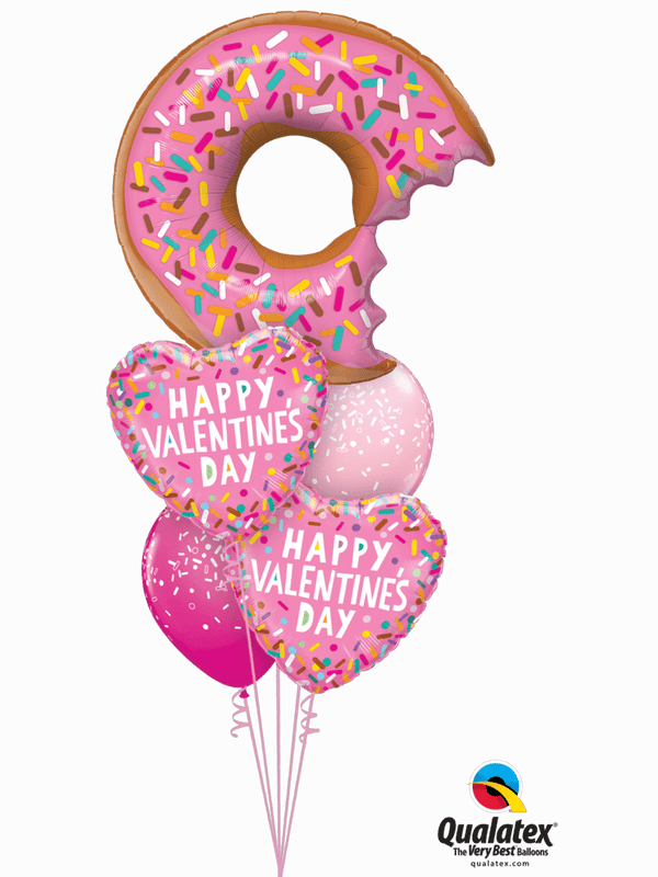 Valentinstag großer Donut Ballon mit Helium als Geschenk mit Liebe