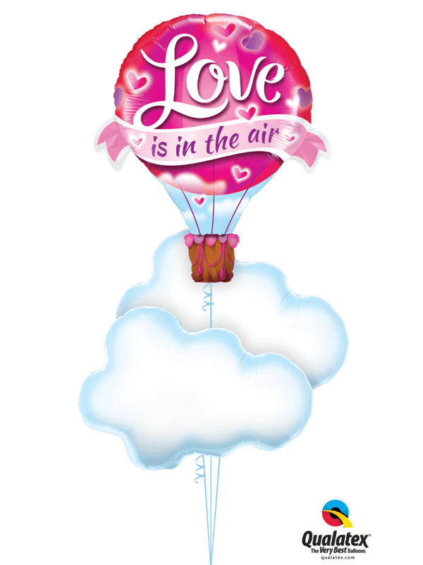 Valentinstag I love you Fesselballon Heißluftballon mit Wolken und Helium als Geschenk mit Liebe