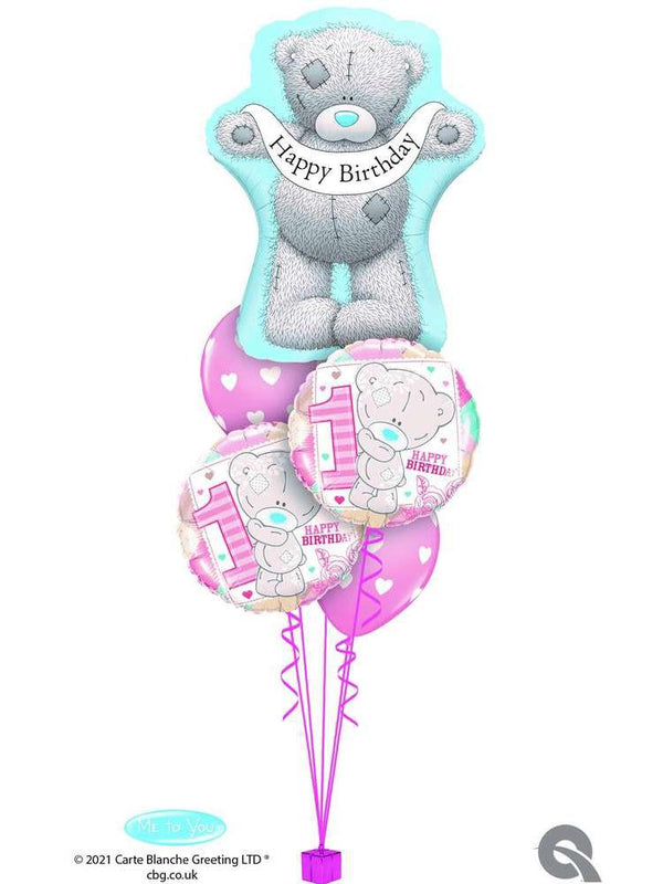Ballonstrauß Helium Teddy Kindergeburtstag Mädchen Luftballone Party