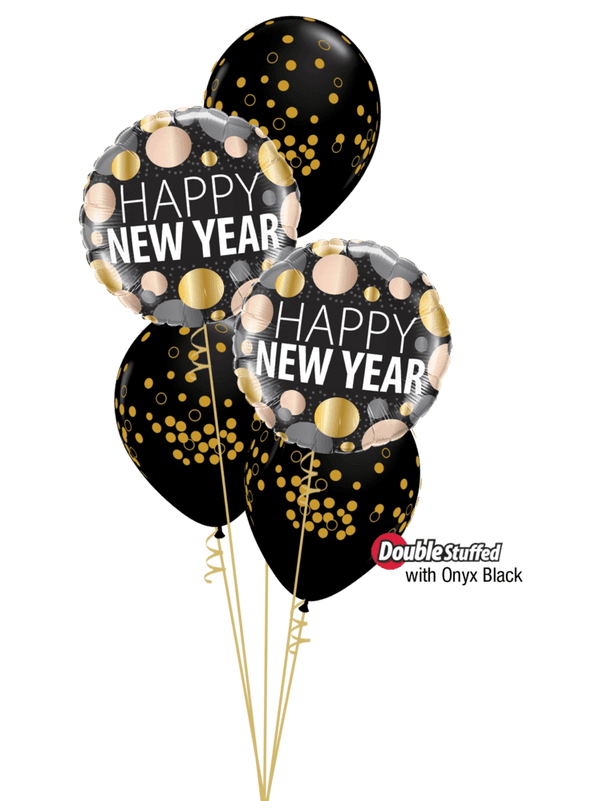 Ballone schwebend Silvester Happy New Year inkl. Helium und Gewicht
