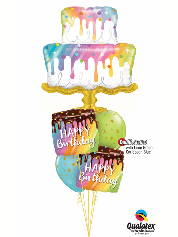 Ballonstrauß Helium große Torte Geburtstag Luftballone Party