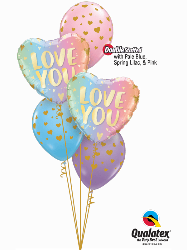 Valentinstag I love you Luftballone in schönen Farben mit Herzen und Helium als Geschenk mit Liebe