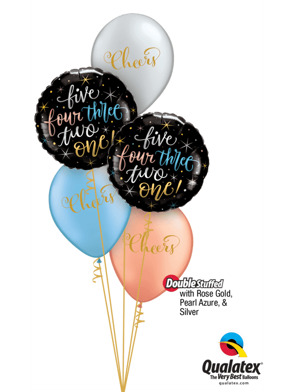 bunter Ballon Strauß Happy New Year inkl. Helium und Gewicht