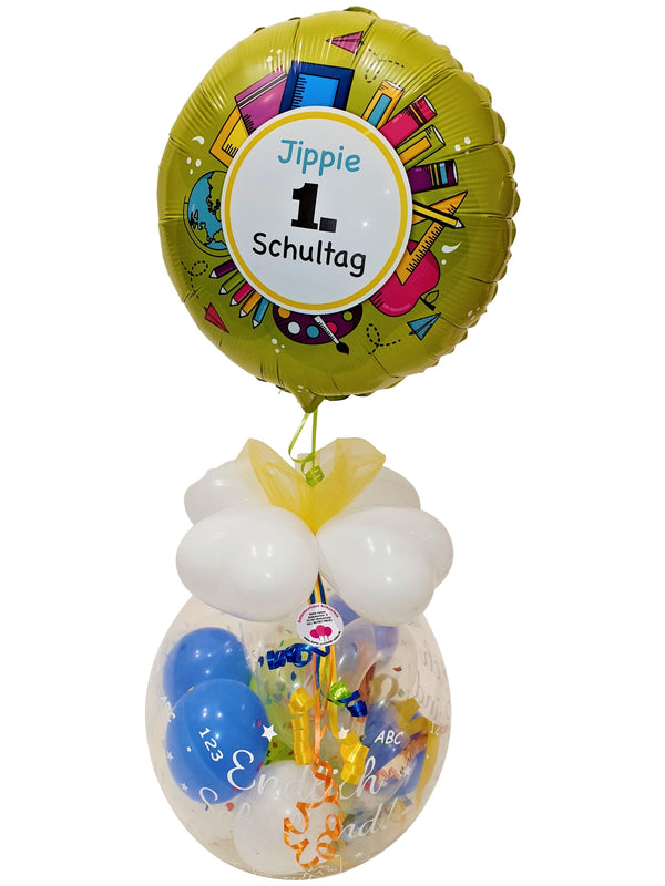 Geschenk Ballon Einschulung Jippie 1. Schultag und Schulanfang