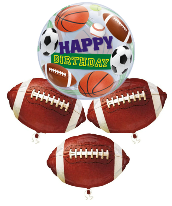 NFL Ballone Football zum Geburtstag mit Helium als Geschenk für Eintrittskarte NFL