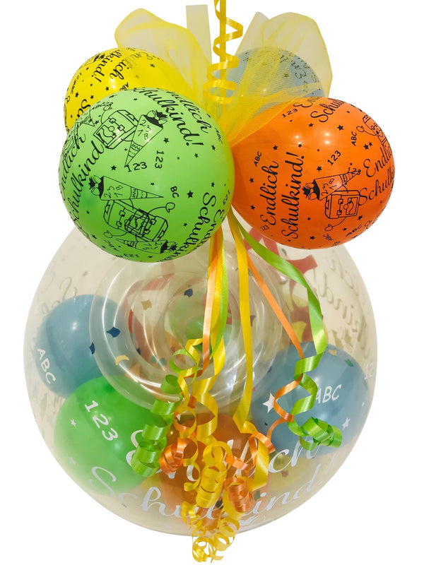 Geschenk Ballon Einschulung 1. Schultag Schulanfang Schuleinführung bunt