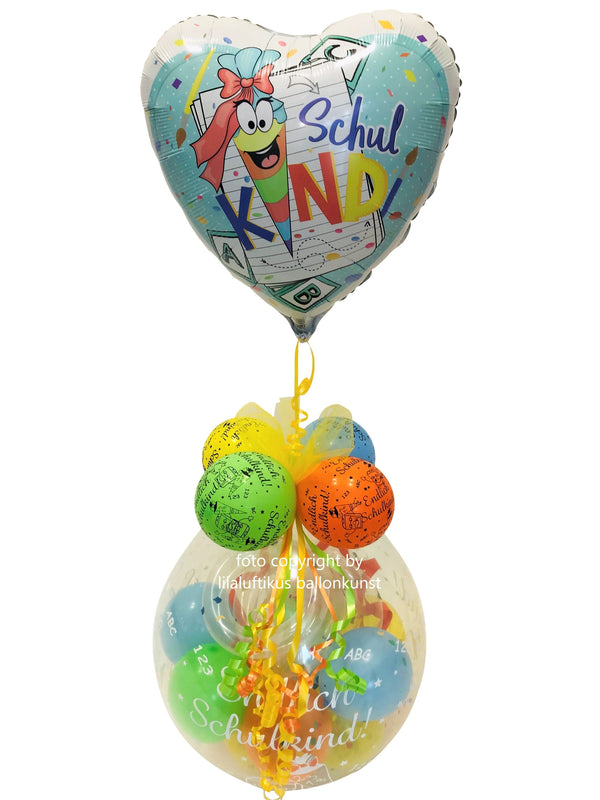 Geschenk Ballon Einschulung Schulkind zum 1. Schultag oder Schuleinführung