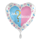 Junge oder Mädchen Gender Reveal Party Ballon Geschlecht Luftballon Herz Helium