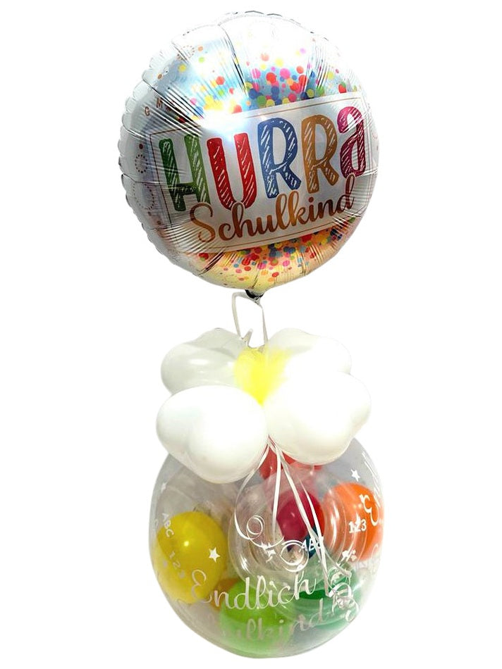 Geschenk Ballon Einschulung Hurra Schulkind 1. Schultag und Schulanfang