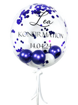 Bubble Ballon mit Ihrem Wunschtext zur Konfirmation, Kommunion oder Jugendweihe