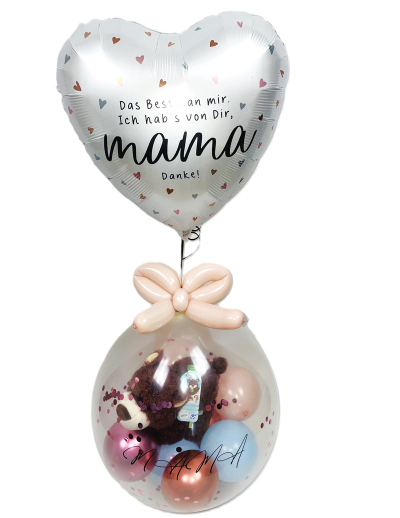 Zum Muttertag Geschenkballon mit Bärchen für Mama