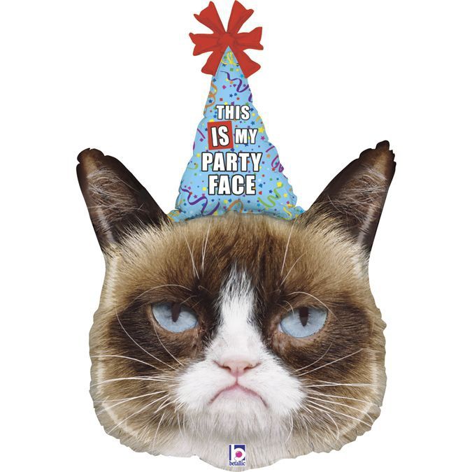 Grumpy Cat Folien Luftballon Party Face mit oder ohne Helium