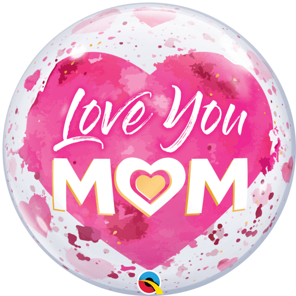 Ballon Bubble Muttertag love you dekoriert inkl. Helium und Gewicht