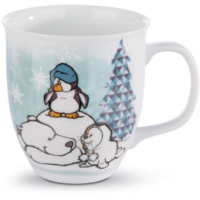 Porzellan Tasse Eisbär Bignic, Pinguin Toddytom, Robbe Cozylou von Nici