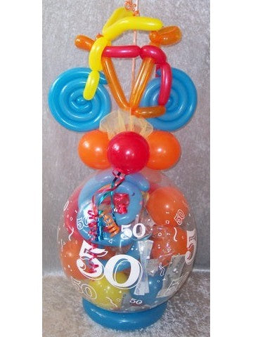 Verpackungsballon Geburtstag mit Fahrrad