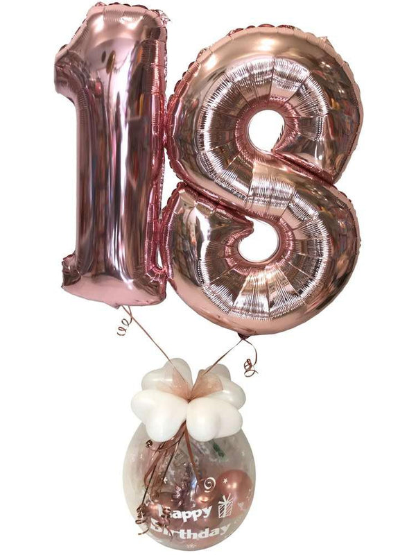 Luftballon Geschenk Helium diverse Zahlen Farbe rosegold zum Geburtstag oder Jubiläum