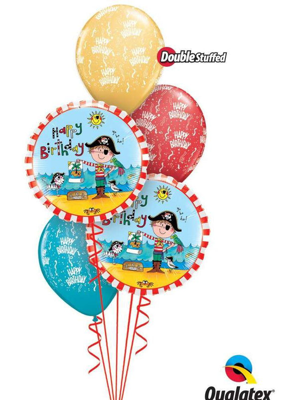 Ballonstrauß Helium Kindergeburtstag Piraten Luftballone Party Pirat