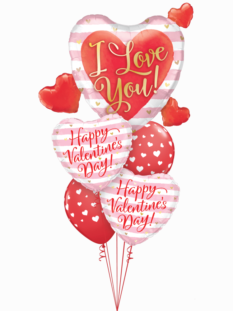 Valentinstag Luftballon großes Herz mit kleinen Herzen als Geschenk mit Liebe