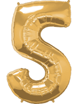 Folienballon große Zahl XXL. Farbe Gold. Helium. Größe 86cm