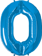 Folienballon große Zahl XXL. Farbe Blau. Helium. Größe 86cm