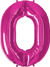 Folienballon Zahl. Farbe Pink. Helium. Größe M 66cm