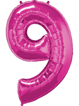 Folienballon große Zahl XXL. Farbe Pink. Helium. Größe 86cm