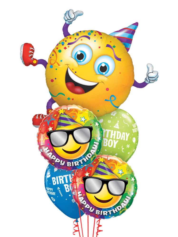 Ballonstrauß Helium Smiley Geburtstag Luftballone Party