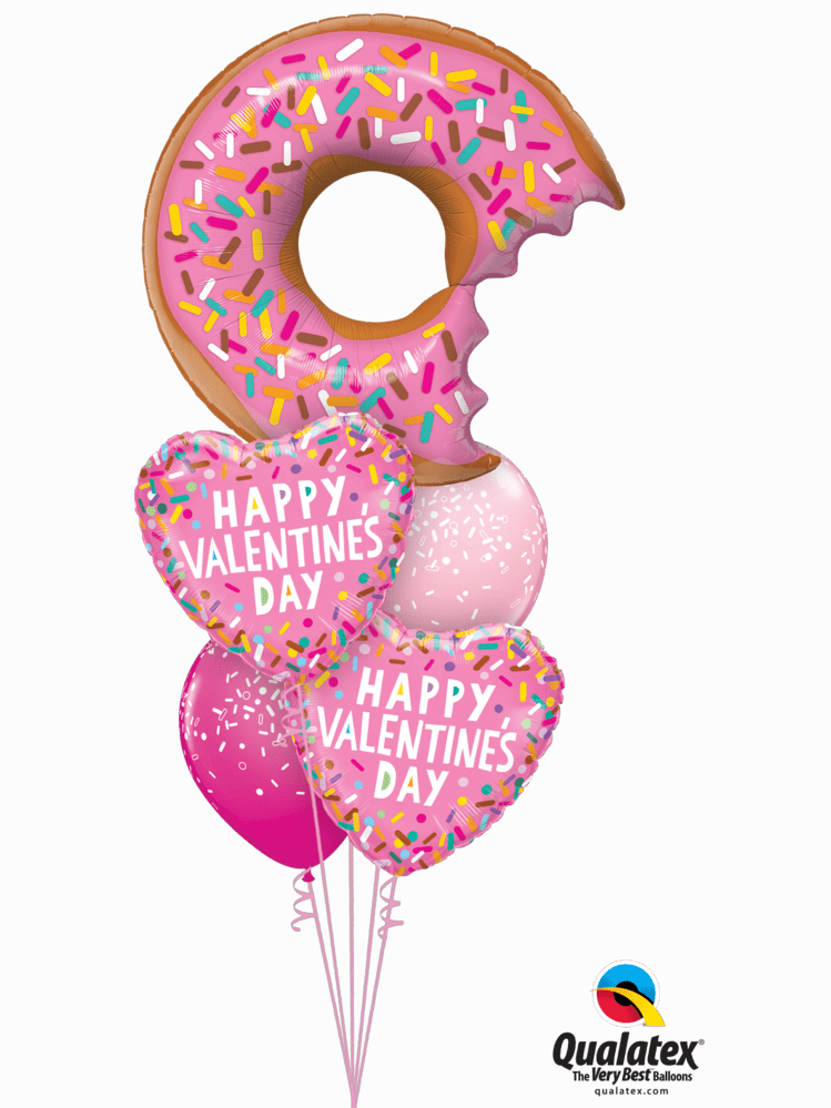 Valentinstag großer Donut Ballon mit Helium als Geschenk mit Liebe