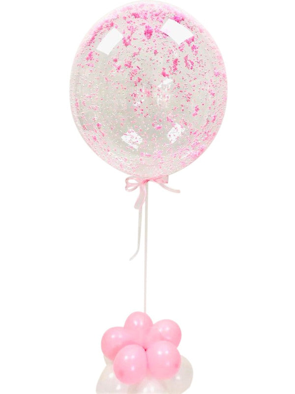 Aqua Bubble Ballon Farbe pink weiß Dekoration Geschenk Geburtstag Geburt Taufe Konfi Kommunion