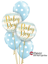 Ballonstrauß Helium zur Geburt Junge oder Mädchen in blau oder rosa