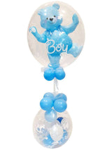 Geschenkballon zur Geburt Mädchen oder Junge mit Bärchen im Bubble Ballon
