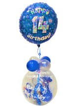 Geschenkballon Geburtstag Farbe pink oder blau mit diversen Zahlen auf Folienballon