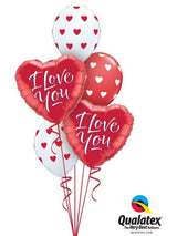 Ballonstrauß Liebe Love Valentinstag Geschenk Helium Herzen Luftballone div. Motive inkl. Gewicht