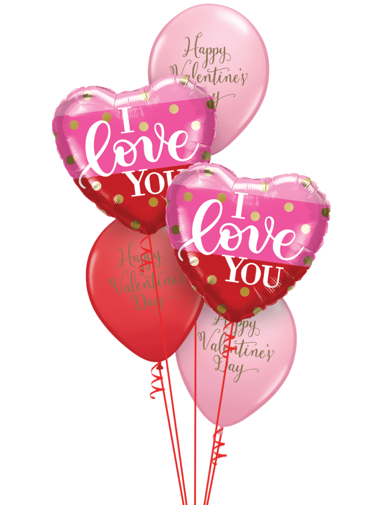 Valentinstag Luftballone mit Helium als Geschenk mit Liebe