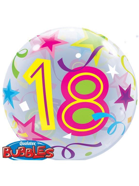 bunter Bubble Ballon Geburtstag in diversen Zahlen.  56 cm. inkl. Dekoration und Gewicht