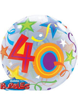 bunter Bubble Ballon Geburtstag in diversen Zahlen.  56 cm. inkl. Dekoration und Gewicht