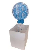 runder Geburtstag Bubble Luftballon verschiedene Farben. im Geschenkkarton mit Dekoration