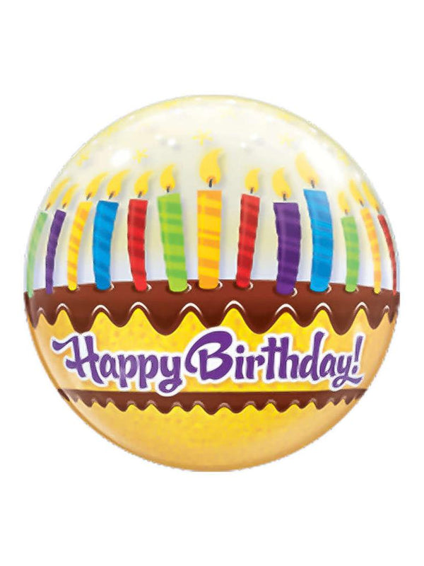 Bubble Luftballon Helium Geburtstag Happy Birthday Kerzen
