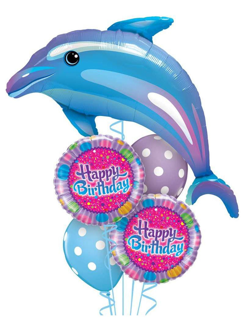 Ballonstrauß Helium Delfin Kindergeburtstag Luftballone Party