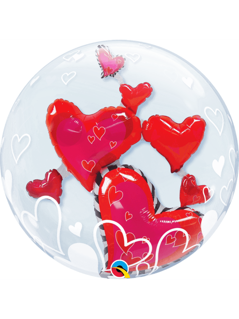 Valentinstag Bubble Herzen im Luftballon 56 cm Geschenk Liebe mit Ball –  ballongeschenk-online