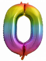 Folienballon große Zahl. Farbe Regenbogen. Helium. Größe 86cm