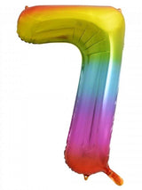 Folienballon große Zahl. Farbe Regenbogen. Helium. Größe 86cm