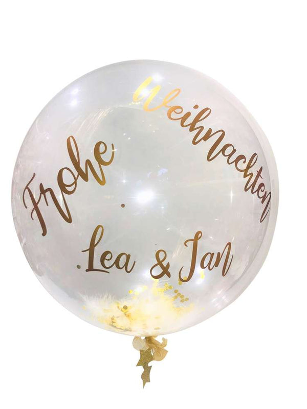 Bubble Ballon Advent Weihnachten mit persönlichem individuellen Wunschtext
