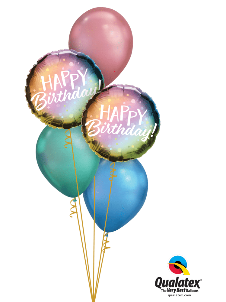 Ballonstrauß Helium Geburtstag chrome Farben