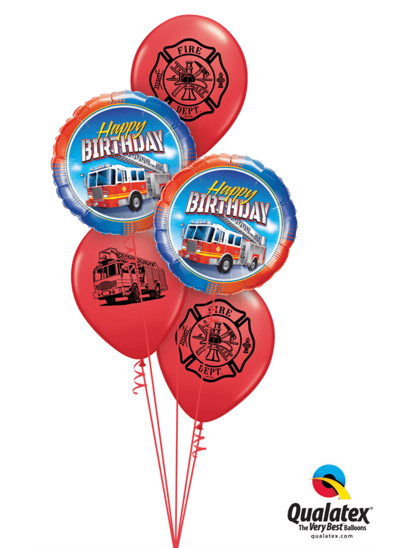 Ballonstrauß Helium Kindergeburtstag Luftballone Party Feuerwehr