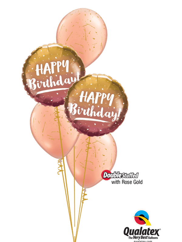 Ballonstrauß Helium Geburtstag Farbe rosegold