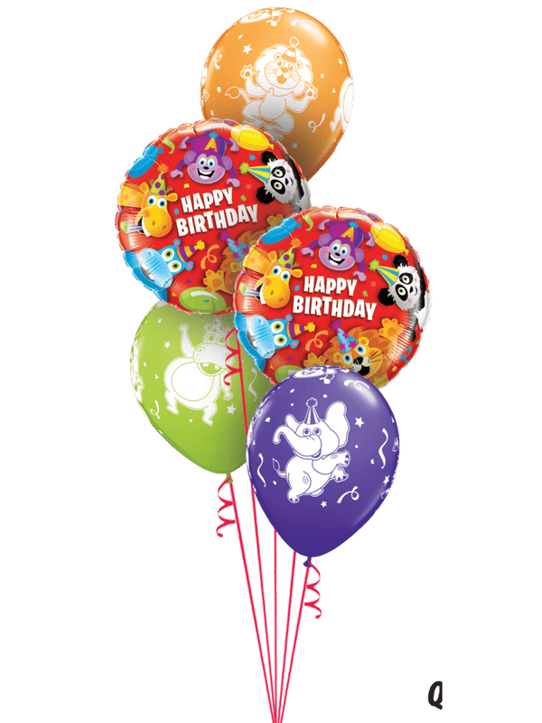 Ballonstrauß Helium Kindergeburtstag Luftballone Party wilde Tiere Zoo