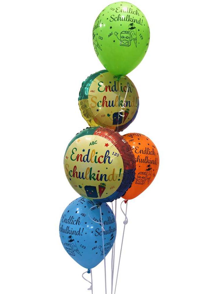 Einschulung Luftballone Helium 1. Schultag bunte Ballone Schulanfang inkl. Gewicht